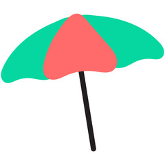 Obraz premium Beach Umbrella Summer Illustration