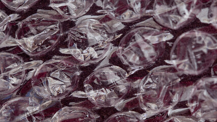 Obraz premium Bubble Wrap Texture Banner Background with Transparent Plastic