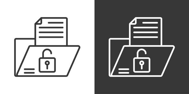 Data Leak Icon Set Vector Collection Isolated In Black And White