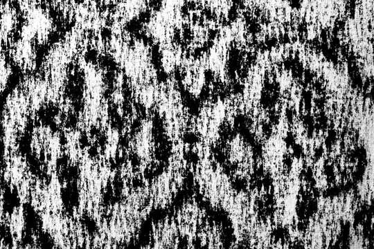 Analog paper overlay with graphite frottage pattern, distressed monochrome grain and ornamental abrasion marks, isolated on transparent background.