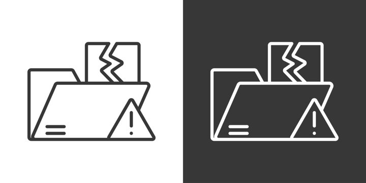 File Corruption Icon Set Vector Collection Isolated In Black And White