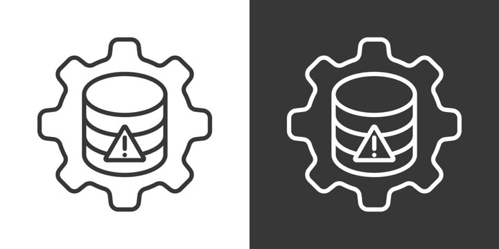 Database Risk Icon Set Vector Collection Isolated In Black And White