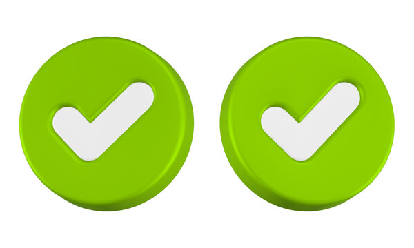 check list icon 3d render green color