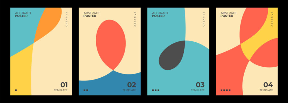 Abstract Posters Collection. Сolor backgrounds for creative graphic designs. Vector illustration.	