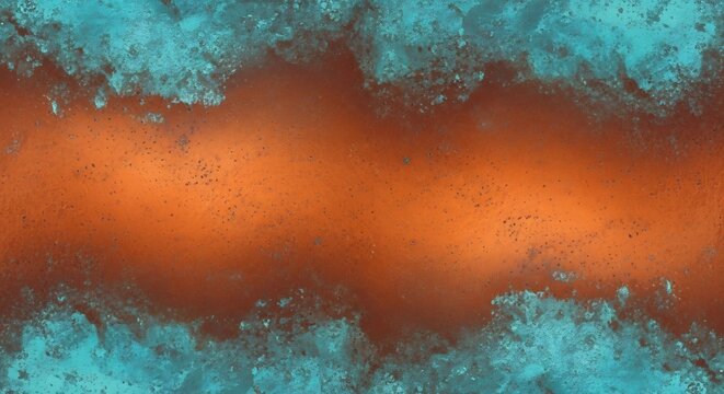 Close-up of Oxidized Copper Surface with Verdigris Patina.