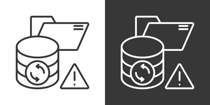 Database Error Icon Set Vector Collection Isolated In Black And White