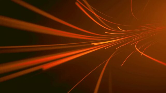 Motion blur light trails converging in dark abstract background