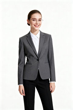 Businesswoman in suit and glasses