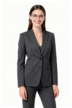 Businesswoman in suit and glasses