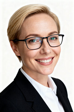 Businesswoman in suit and glasses