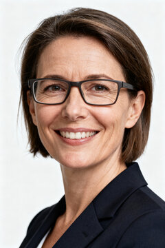 Businesswoman in suit and glasses