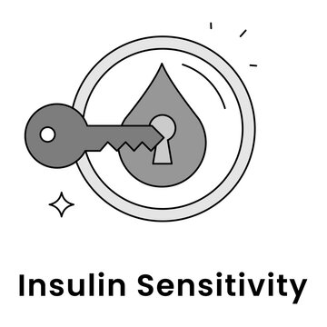 Insulin Sensitivity icon, Cell Receptor Concept for Blood Sugar Regulation and Metabolic Health, Key and Lock Blood Drop Symbol for Diabetes Management and Hormone Function icon