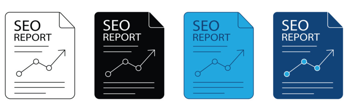 SEO Report icon Set Multiple Style Collection. Vector illustration.