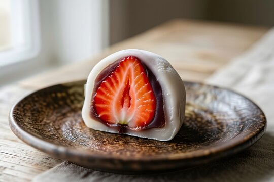 いちご大福のみずみずしさと柔らかさを感じる和菓子素材