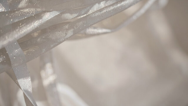 Elegant sheer white fabric texture background for fashion design