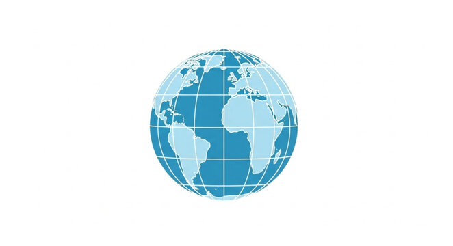 Digital Globe Showing Continents and Oceans.