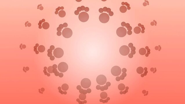 Animated background featuring rotating animal paw prints on a peach gradient. This cute motion graphic is ideal for pet shop promotions, veterinary content, and animal lovers' projects.