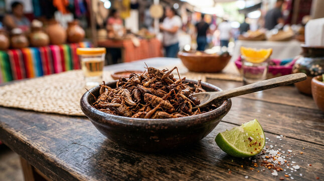 chapulines roasted grasshoppers with lime