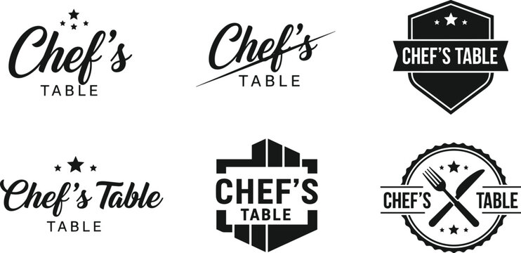 Chef&rsquo;s Table logo icon collection, culinary branding artwork design, restaurant motif concept, gourmet theme style, flat vector illustration