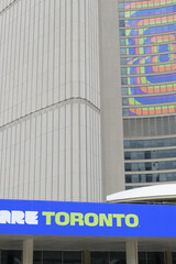 Fototapeta premium FIFA World Cup 2026 tournament branding or host city dressing at Toronto City Hall