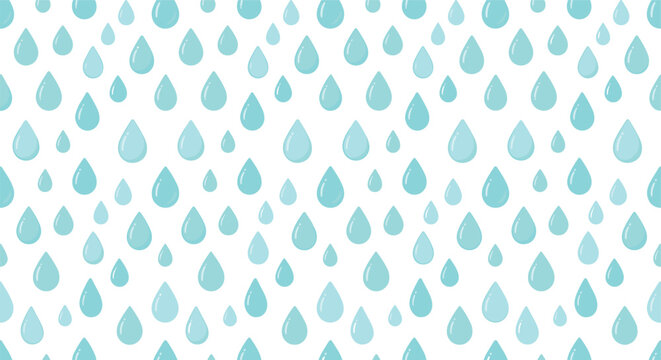  Seamless raindrop pattern, blue water drop background, weather and nature vector illustration on transparent background