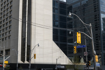 Fototapeta premium west elevation of Hilton hotel at Richmond St W and University Av, Toronto