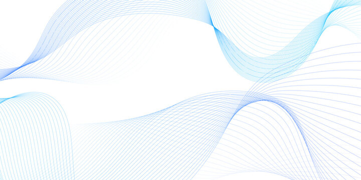 White wave curve lines banner background design. Abstract soft wave lines dynamic flowing blue isolated background. Vector Illustration of the blue pattern of lines. blue stripes on white .	
