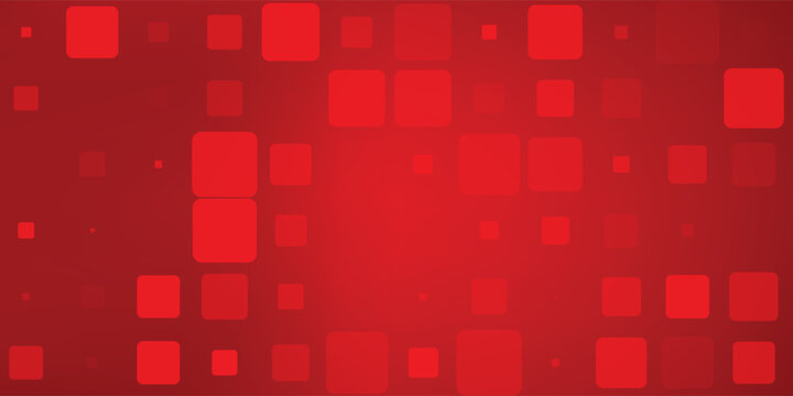 Red abstract background with seamless pattern of rounded squares and rectangles.