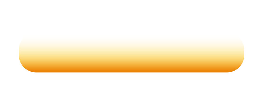Horizontal rounded rectangle with orange yellow gradient, isolated on transparent background
