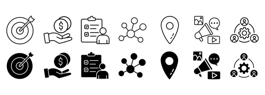 event management icon set. vector illustration