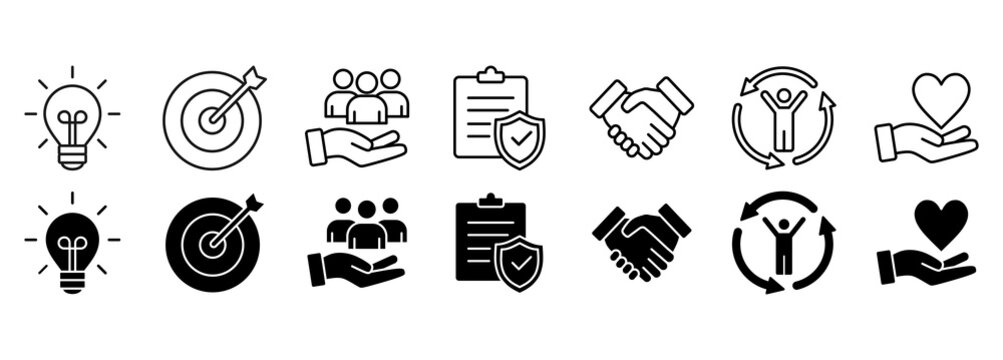 core value icon set. vector illustration. 