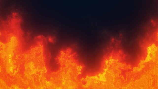 Abstract fiery orange smoke texture with dark clouds