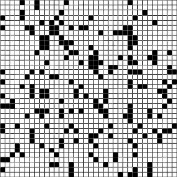 Black and white abstract pixelated grid pattern texture background.