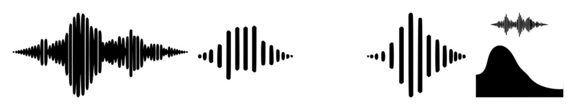NLP icon set with solid black icon on white background featuring natural language processing, sound waves, icon with vector and illustration