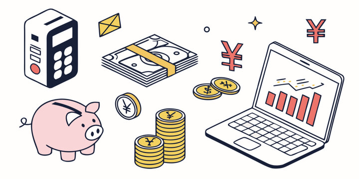 finance and banking icons set