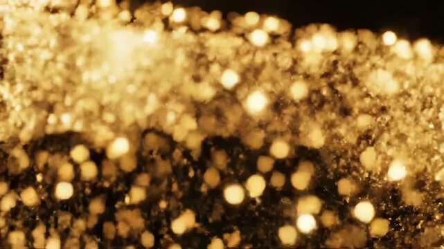 Golden ring with sparkling particles representing futuristic concepts and abstract thought