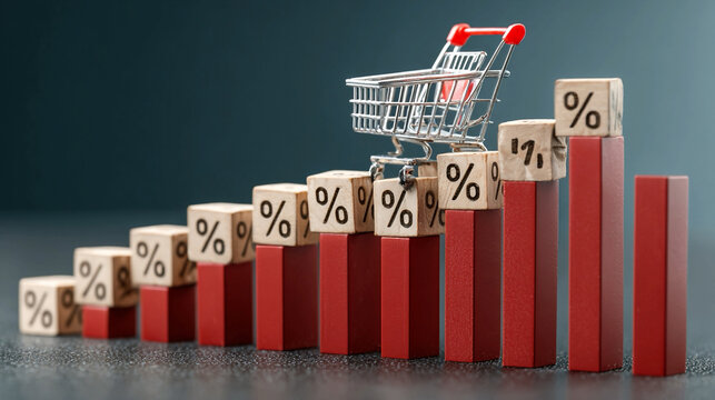 Concept of weak consumer demand scenario, low consumer spending, revenue loss, profit reduction, market stagnation, business performance risk, economic slowdown, sales decline, financial 