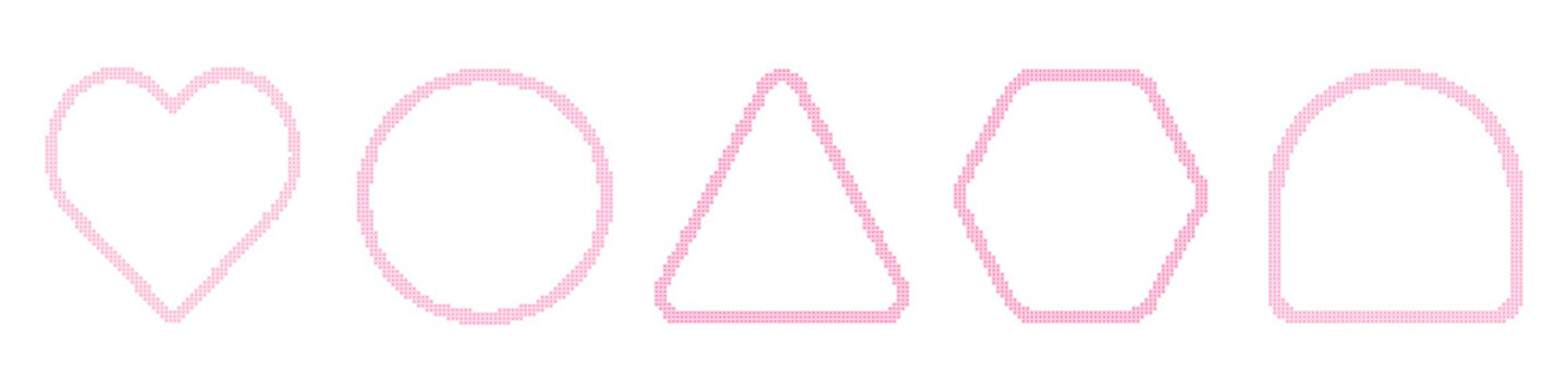 Geometric shapes collection with ornate borders white background graphic resou