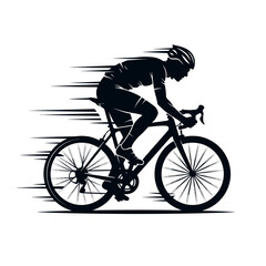 Fototapeta premium Professional cyclist riding a bicycle fast.