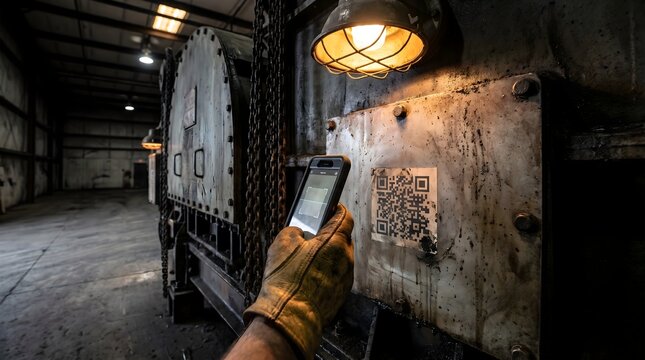 QR Code Handshake in Industrial Warehouse