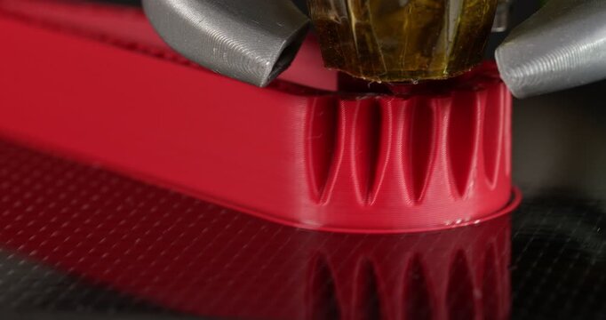 3D printing process of lever-gear part. Printing on a сartesian kinematics printer.