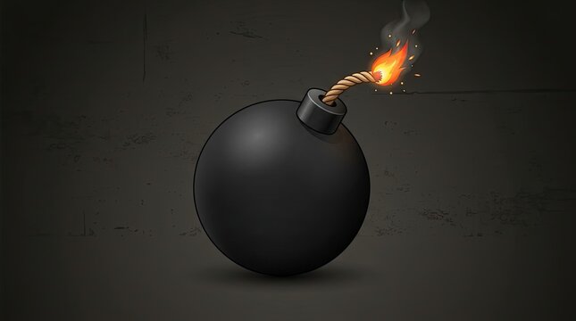 dynamite bomb with burning fuse