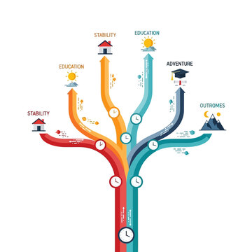 Pathways of Life: Career, Education, and Life Goals Concept