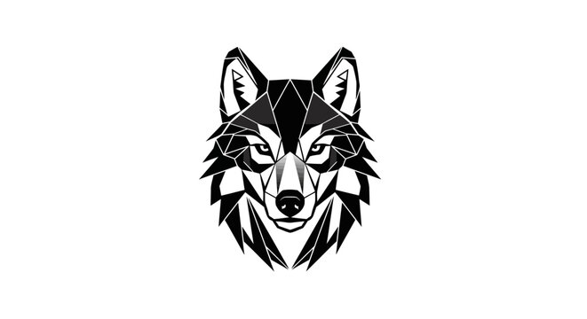 Low Poly Wolf Head Illustration Design.