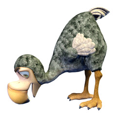 3D rendering cartoon dodo bird isolated on white background © photosvac