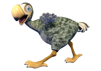 3D rendering cartoon dodo bird isolated on white background © photosvac