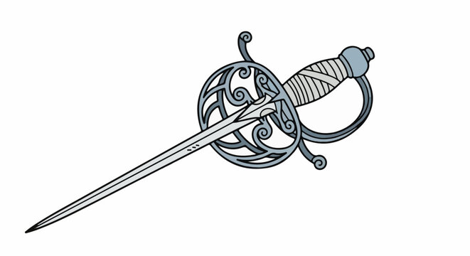 Ornate rapier sword with a decorative guard and wrapped handle