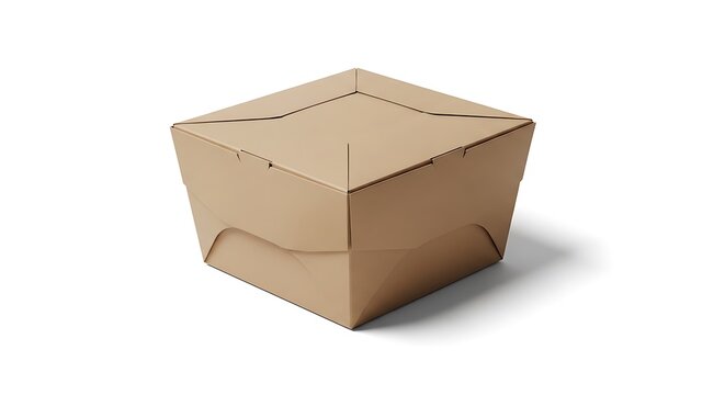 Empty cardboard box isolated on white background. togo box