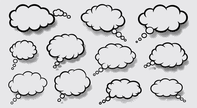 Cloud Speech Bubble Doodle Seamless Pattern Background