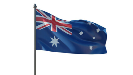 Australia flag isolated on white, transparent. Australian sign symbol waving, National Holiday celebration, 3d © Rawf8